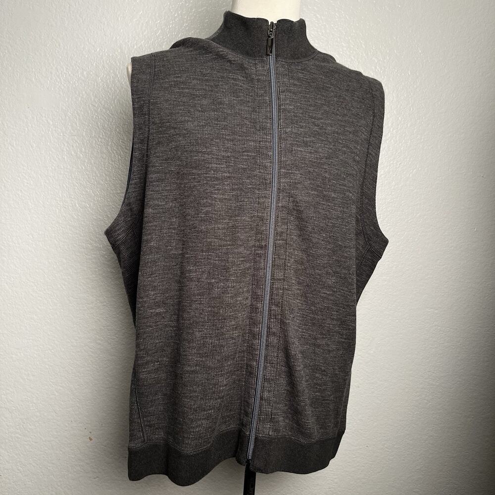 Tommy Bahama Reversible Flipside Full Zip Knit Vest Men’s XL Blue Gray Golf NWT